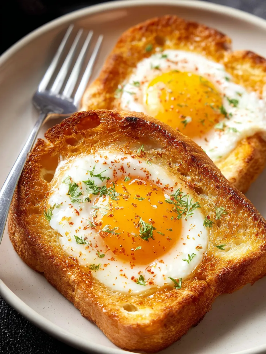 Dos huevos sobre tostada.