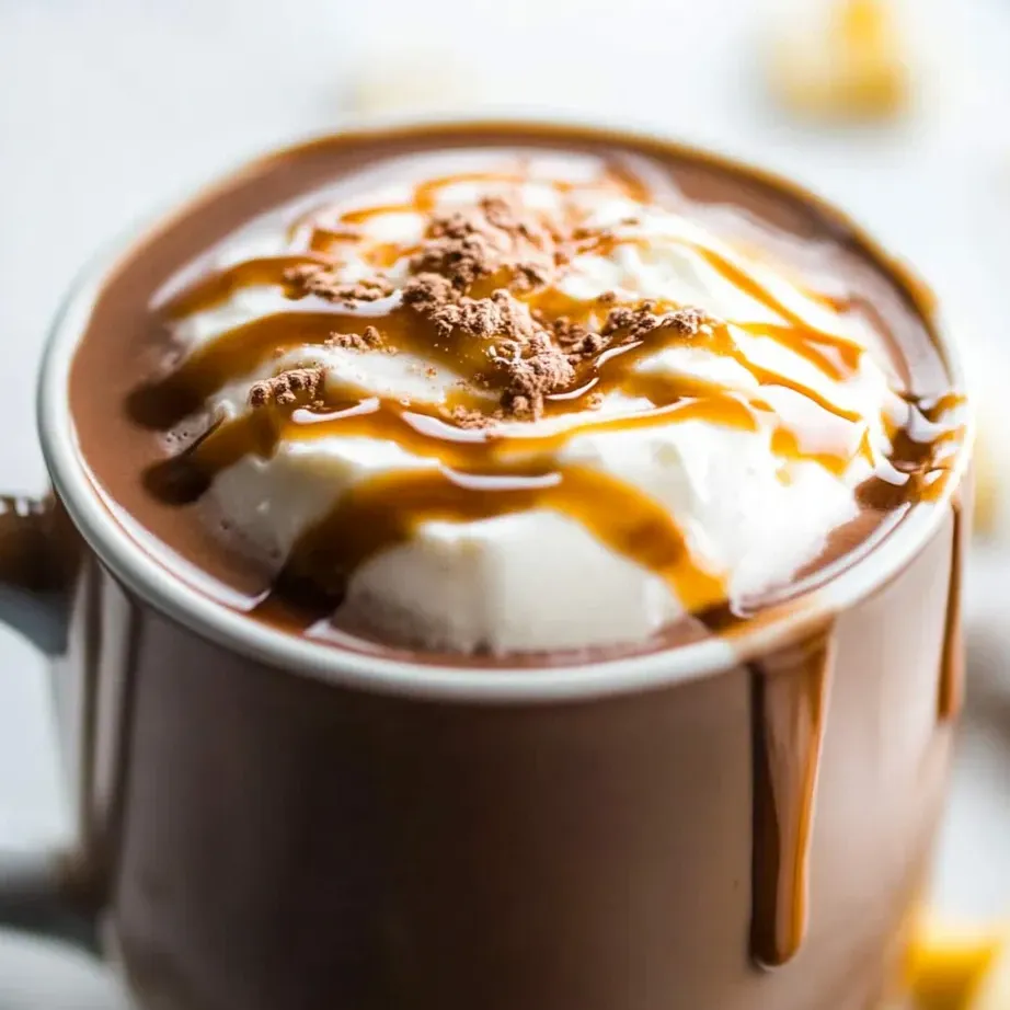 Una taza de chocolate con crema batida.