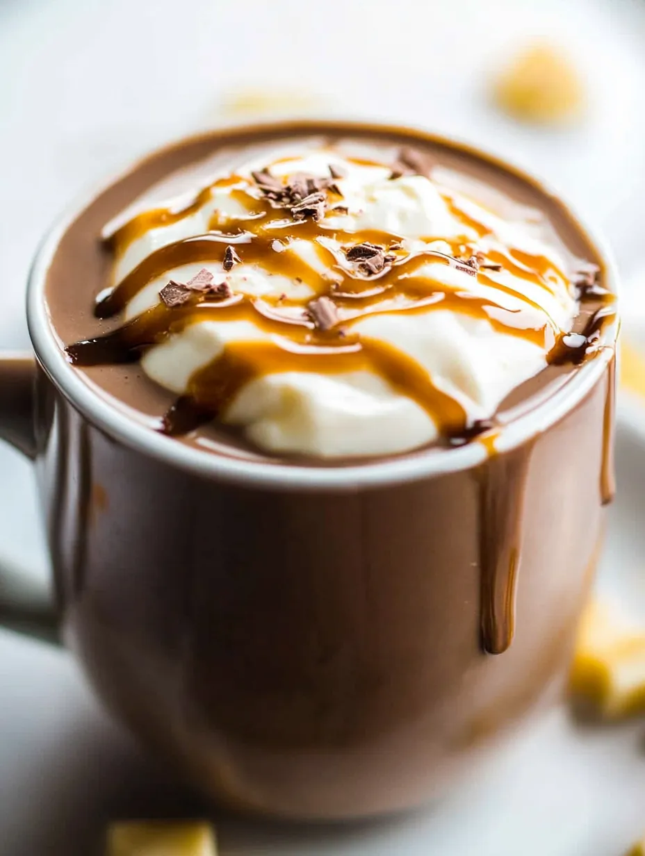 Una taza de chocolate con crema batida.