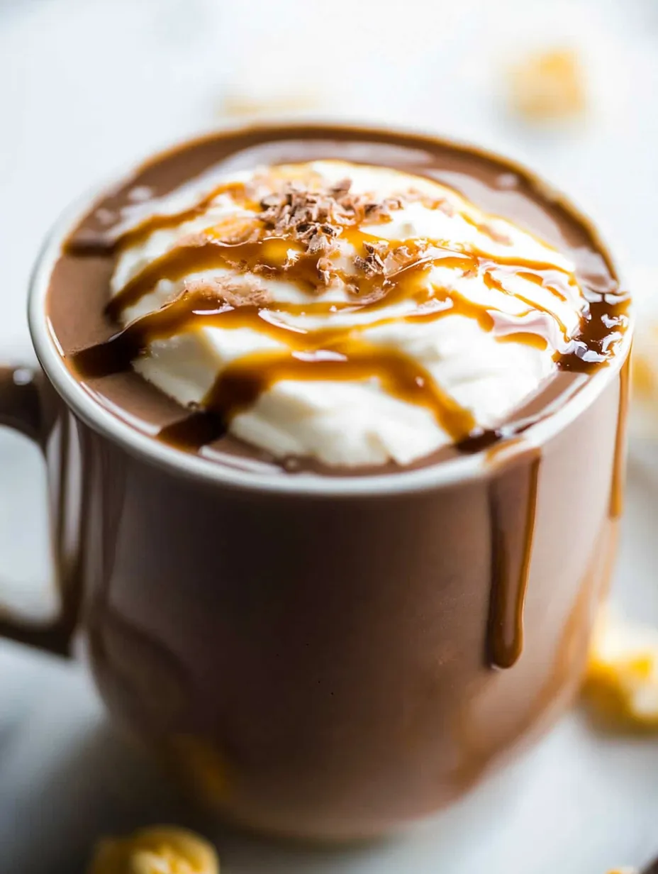 Una taza de chocolate con crema batida.