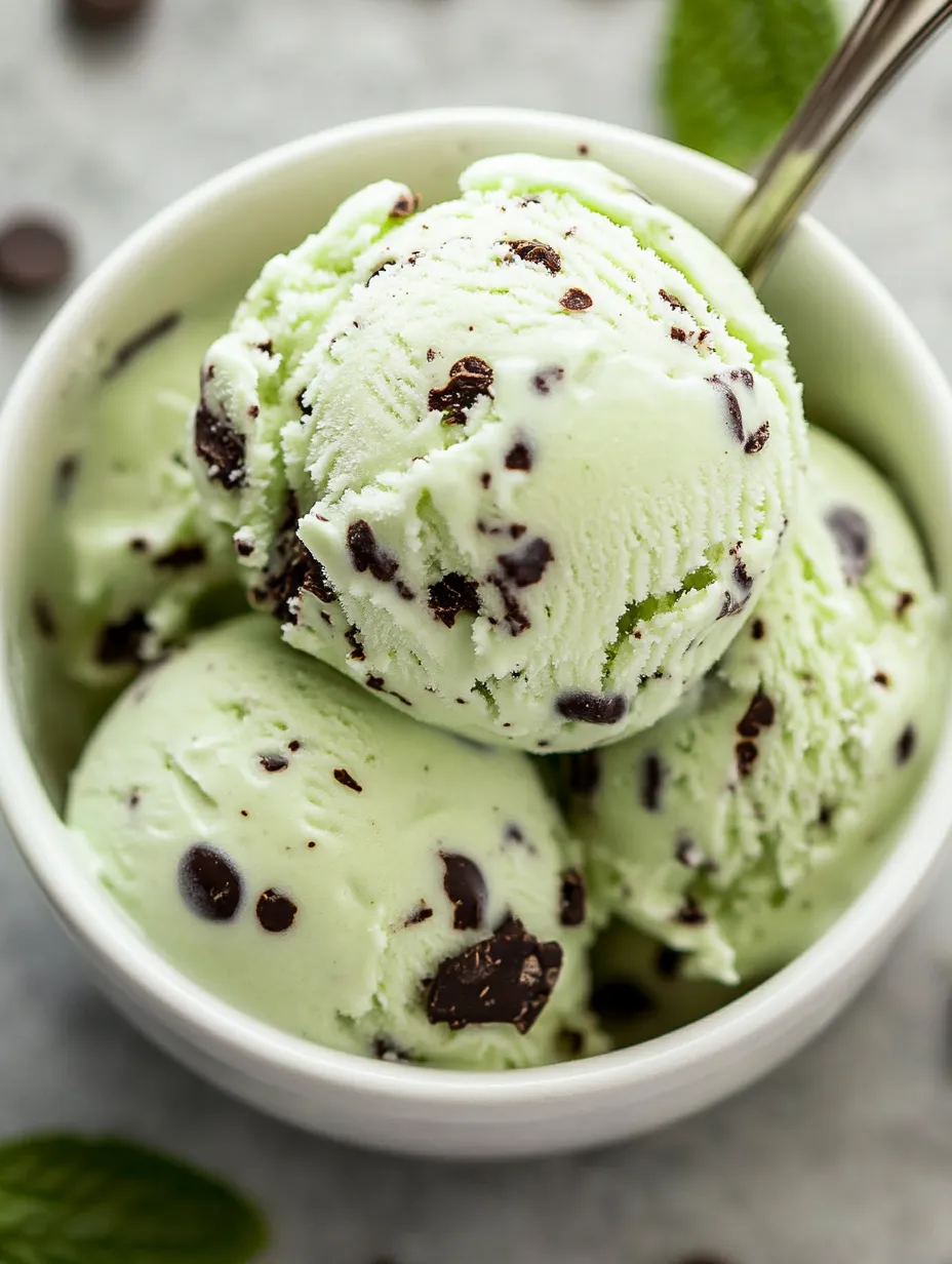 Un bol con helado y trozos de chocolate.