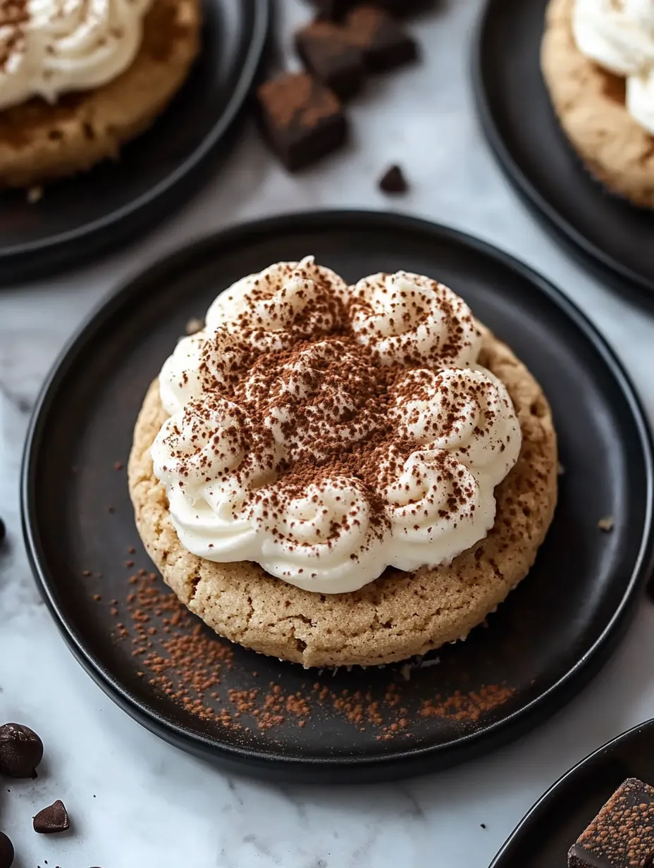 Galleta con crema blanca y chispitas de chocolate.