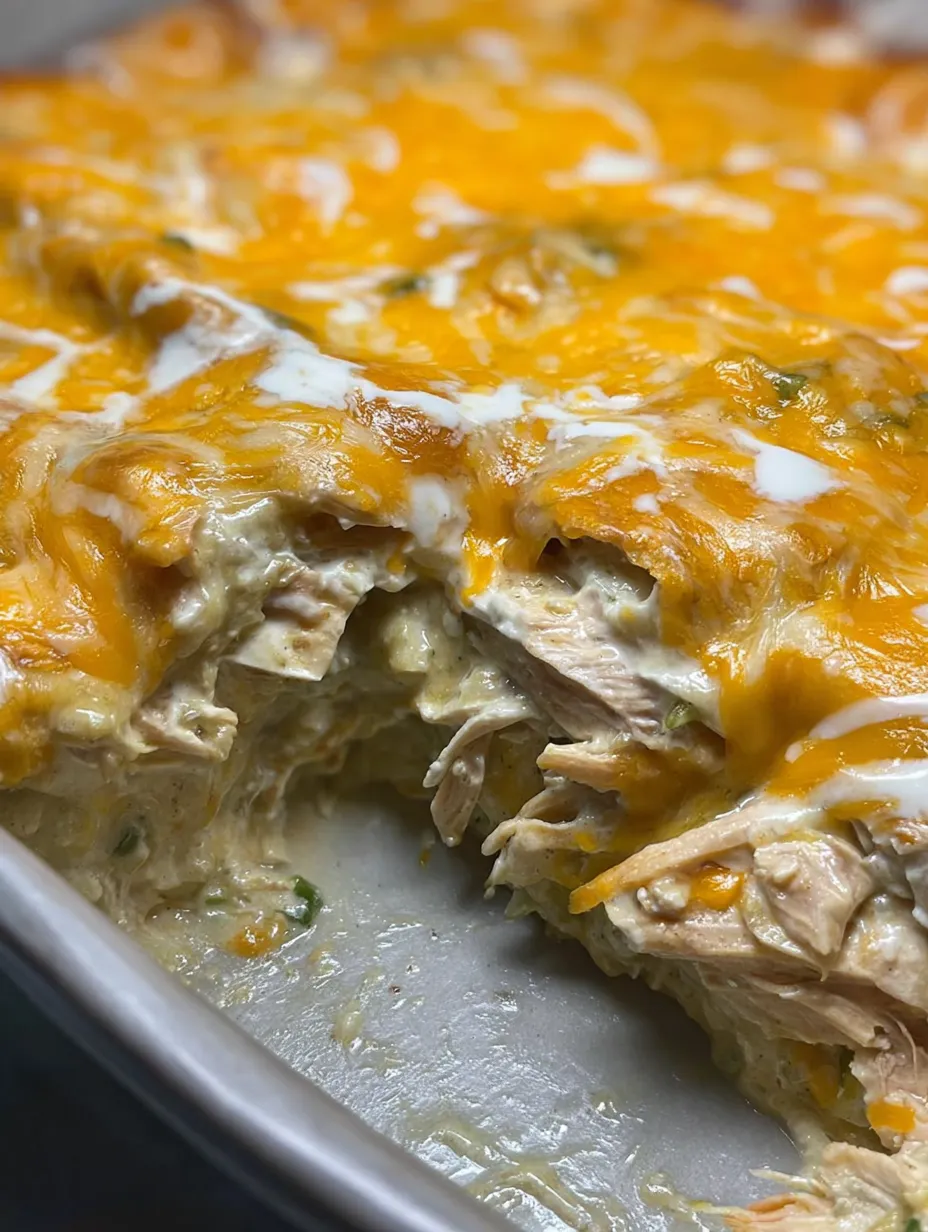 Un trozo de guiso de pollo con queso derretido.