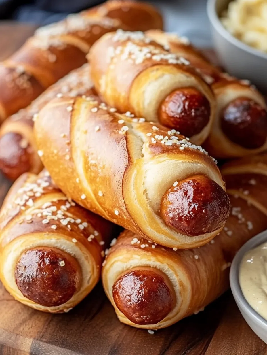 Un montón de hot dogs con un cuenco de mostaza.