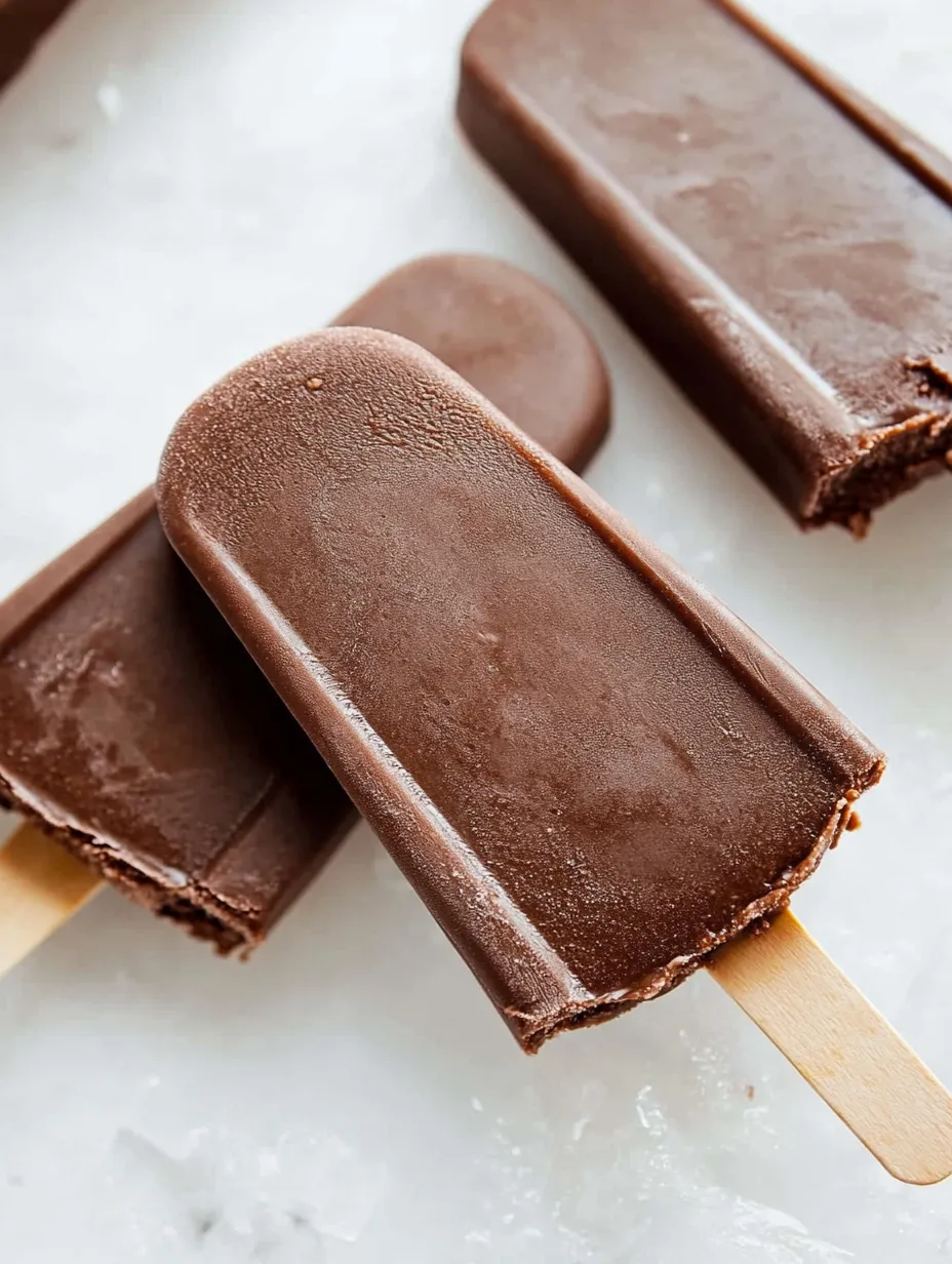 Paleta helada de chocolate en palito.