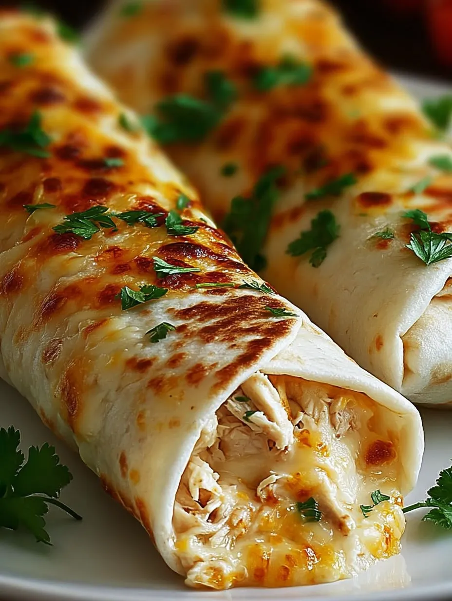 Un plato con un burrito y un wrap de pollo.