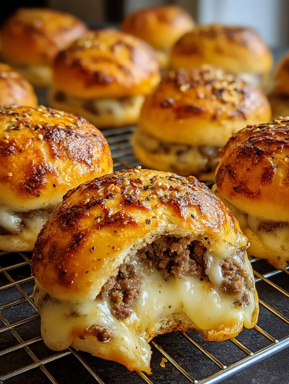 Una albóndiga en pan de cerca.