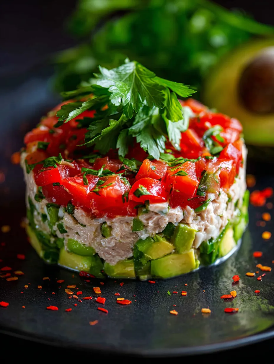 Un plato con un toque verde.