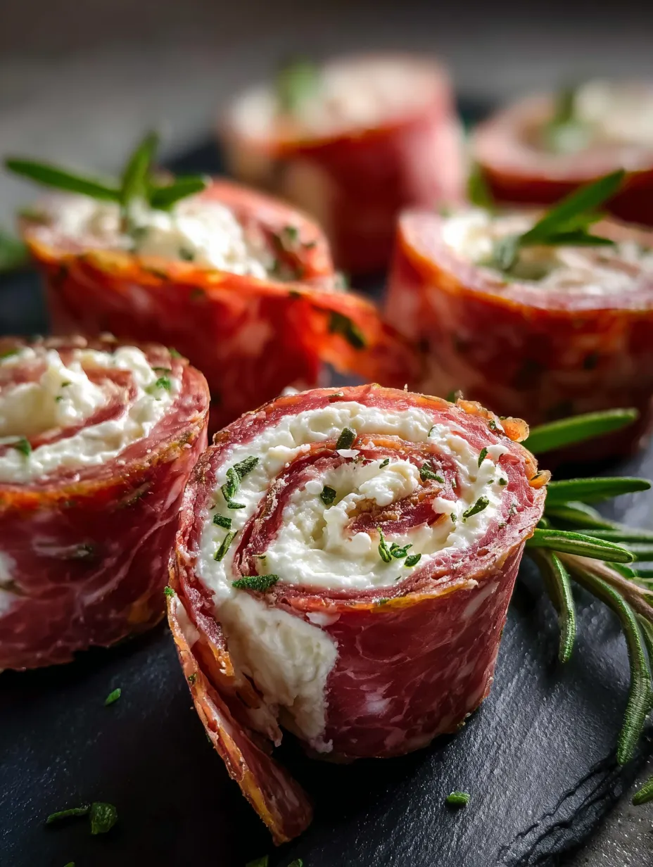 Un plato de rollitos de carne con queso.