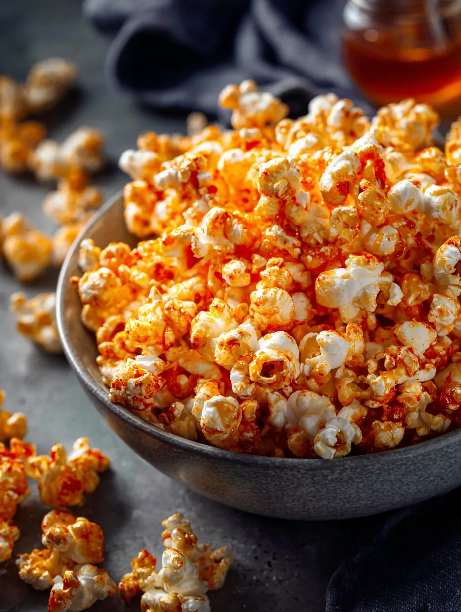 Un bol de palomitas con cuchara.