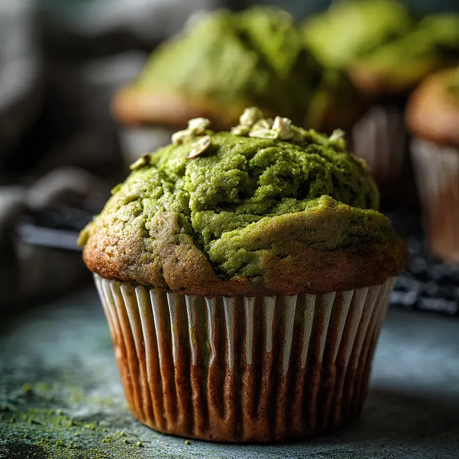 Un muffin cubierto con glaseado verde.