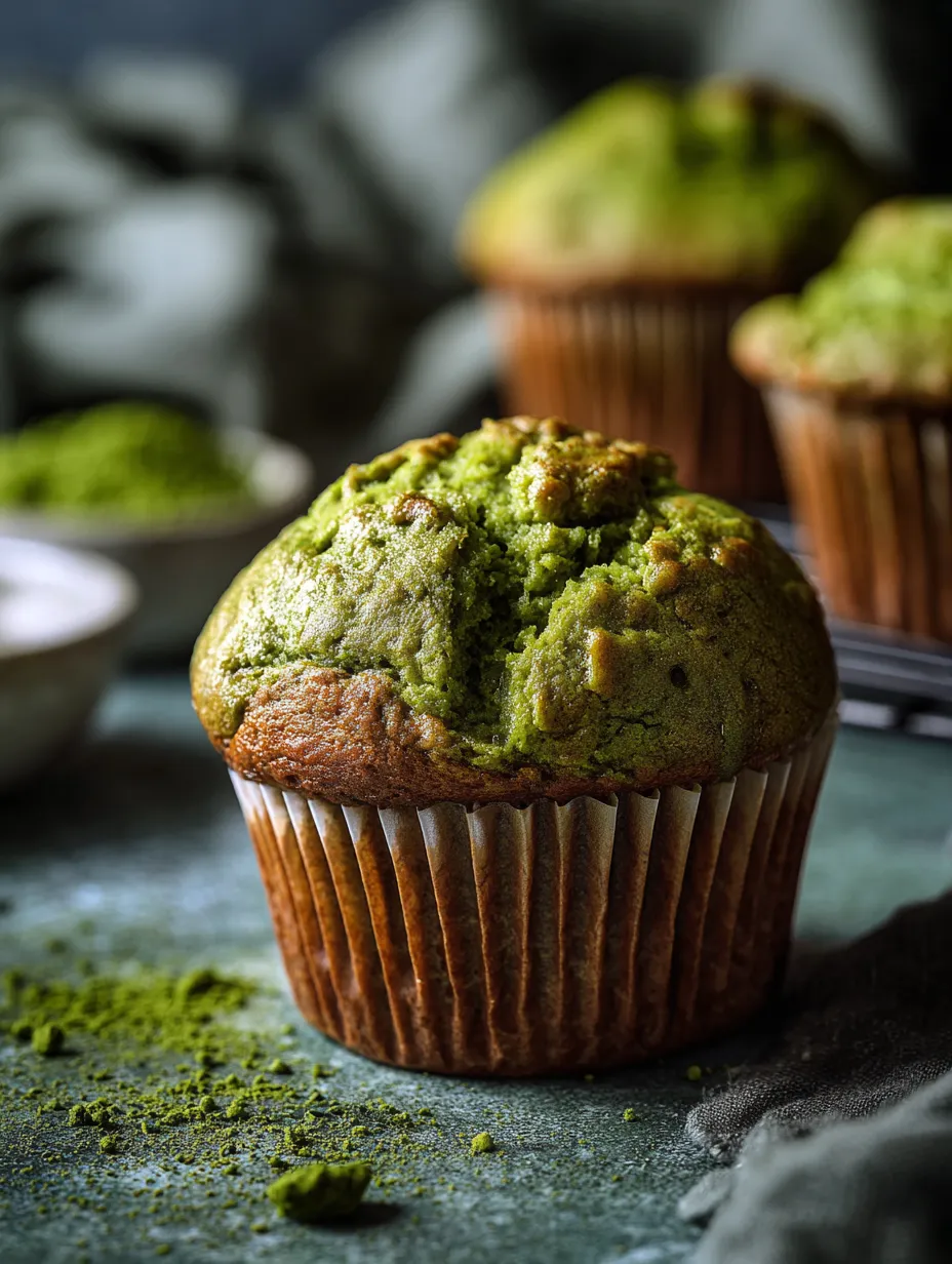 Un cupcake con betún verde.