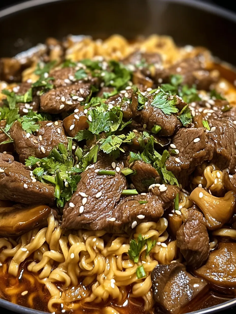 Un bol de fideos con carne y verduras.