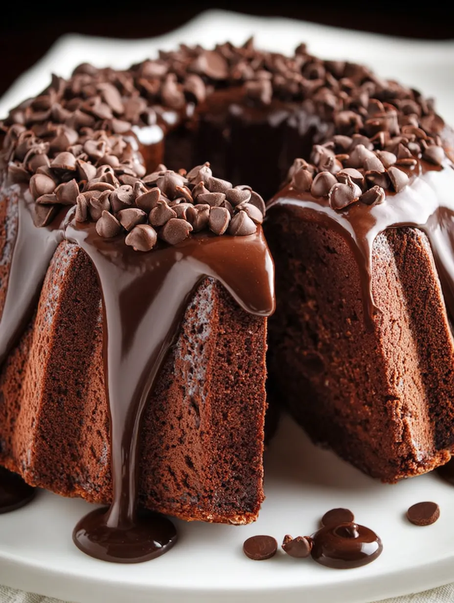 Un pastel de chocolate cubierto de frosting de chocolate.