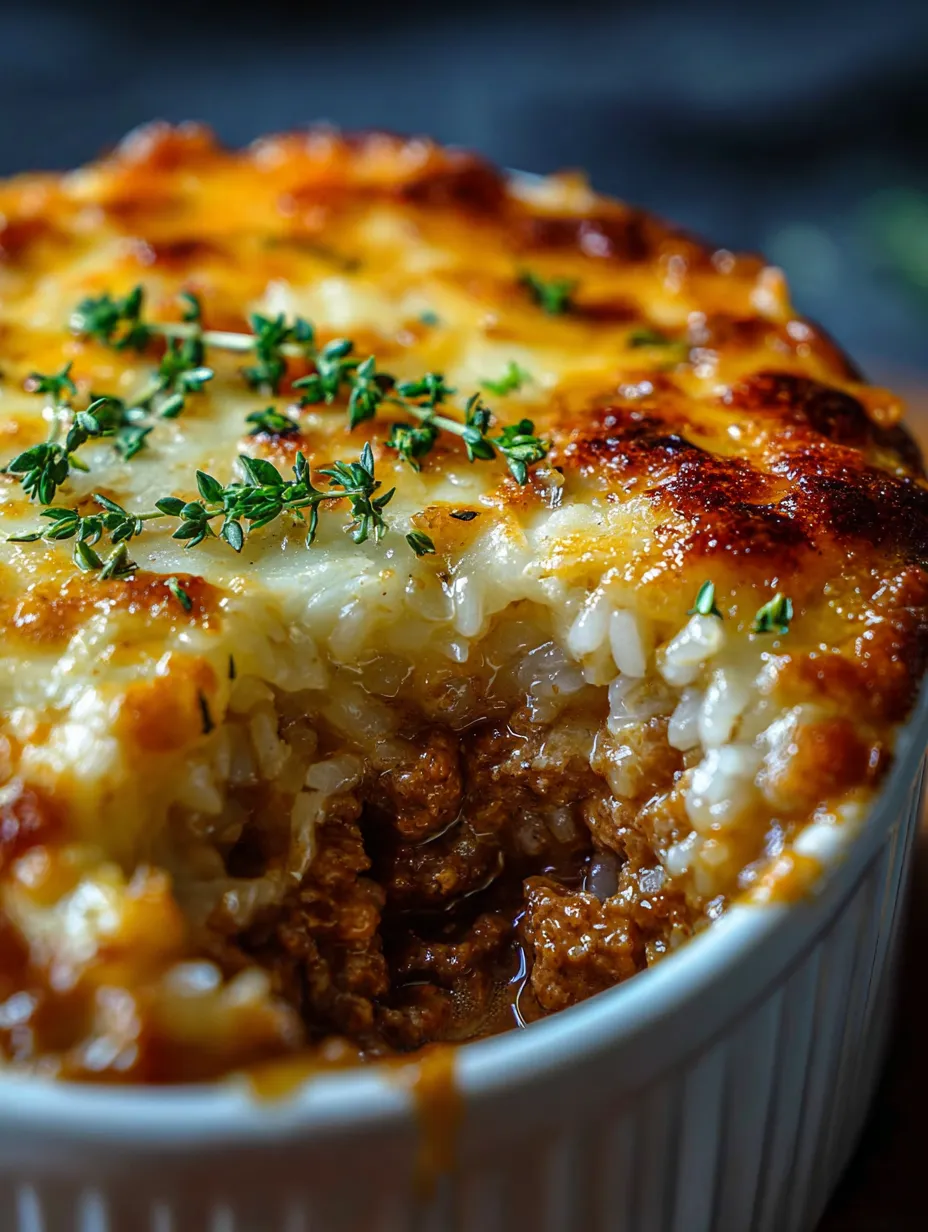 Plato con arroz y carne.