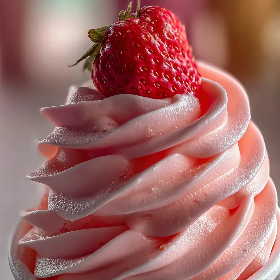 Pastel de fresas con glaseado rosa y blanco.