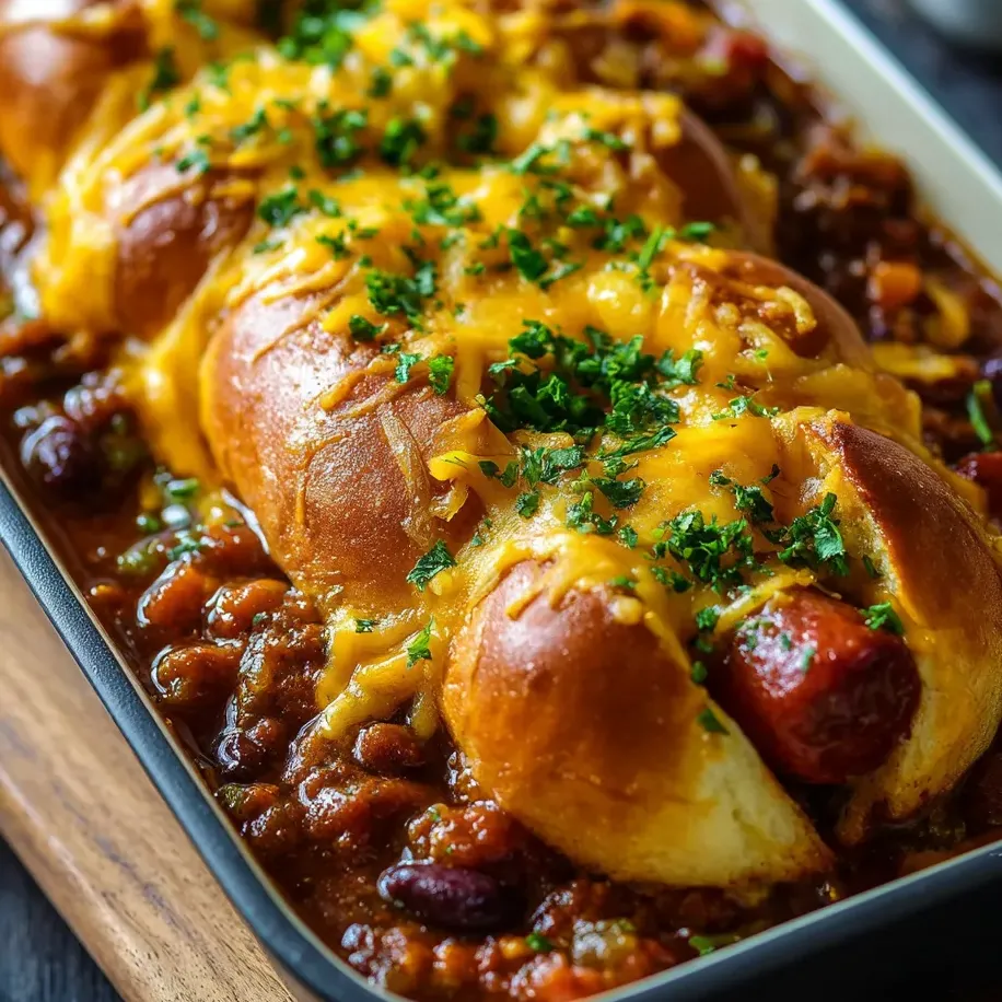 Un plato con un hot dog y frijoles.