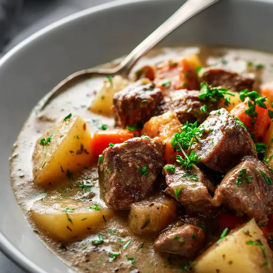 Un tazón hondo con carne y verduras.