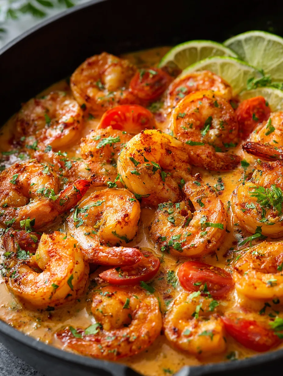Un bol con camarones y tomates.