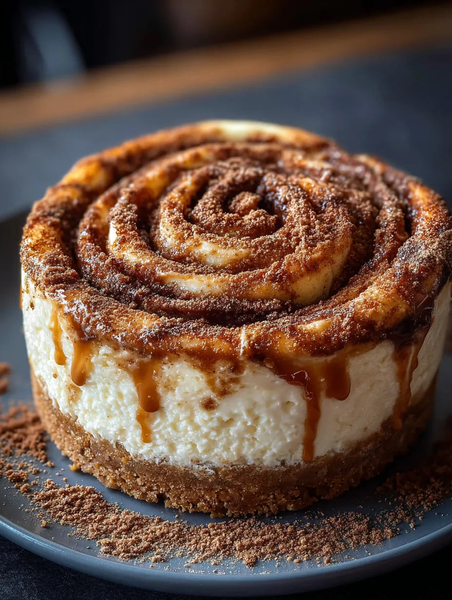 Una porción de pastel con remolino de caramelo arriba.