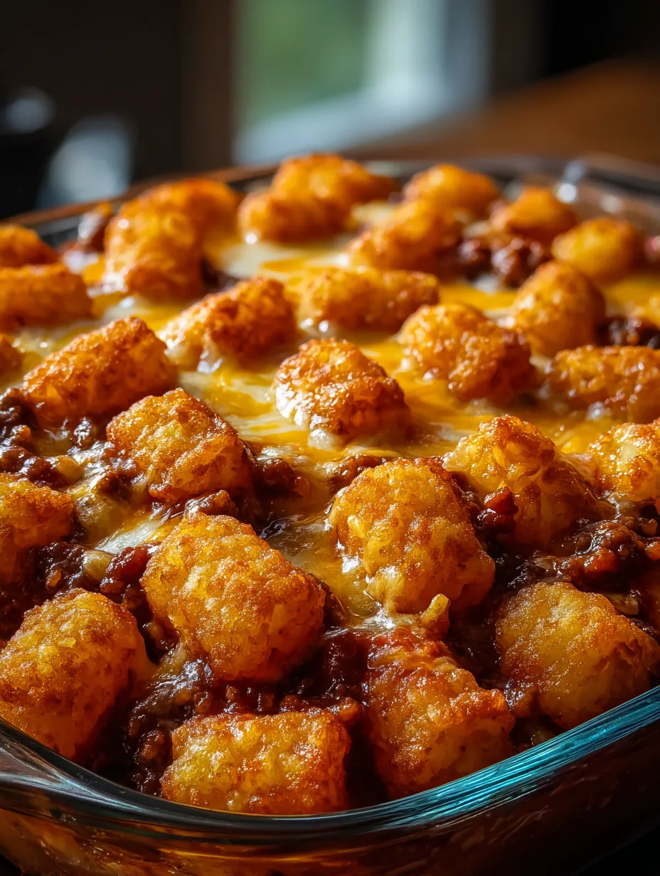 Un plato de tater tots con queso.