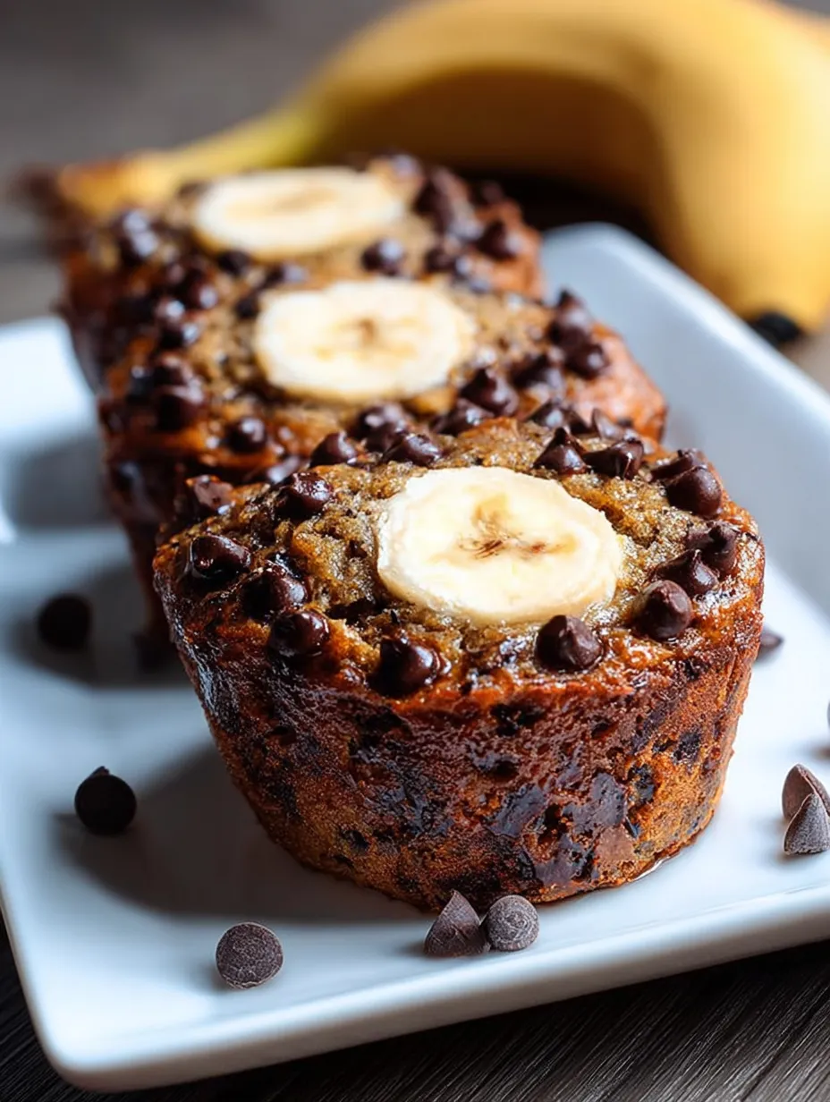 Plato con pan de plátano y chispas de chocolate.