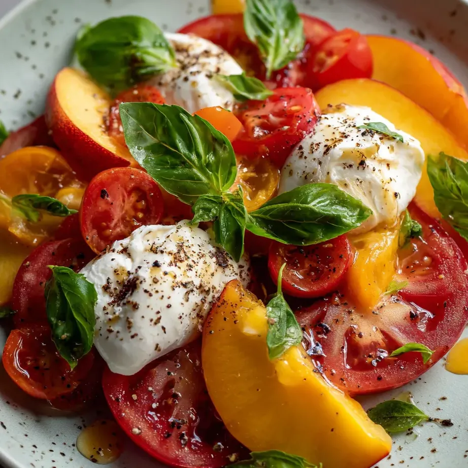 Un plato con tomates y queso.
