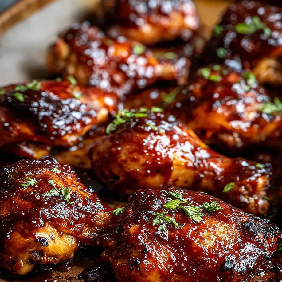 Pollo con salsa BBQ.