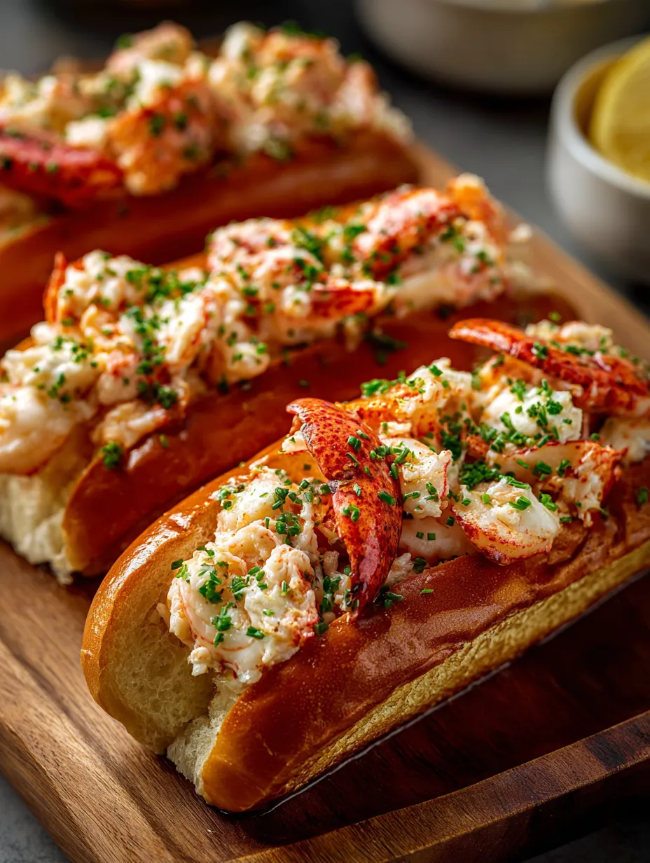Un plato con panecillos de langosta.