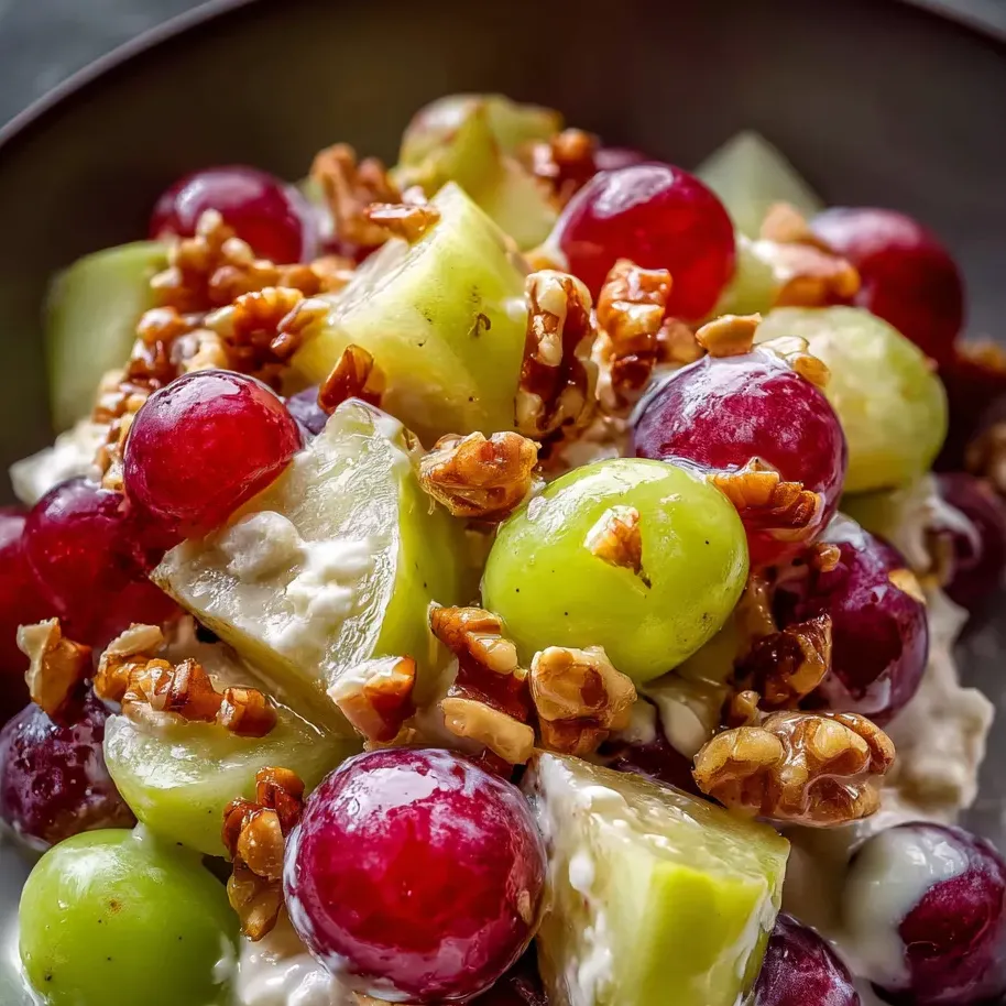 Un bol con fruta: uvas, manzanas y nueces.