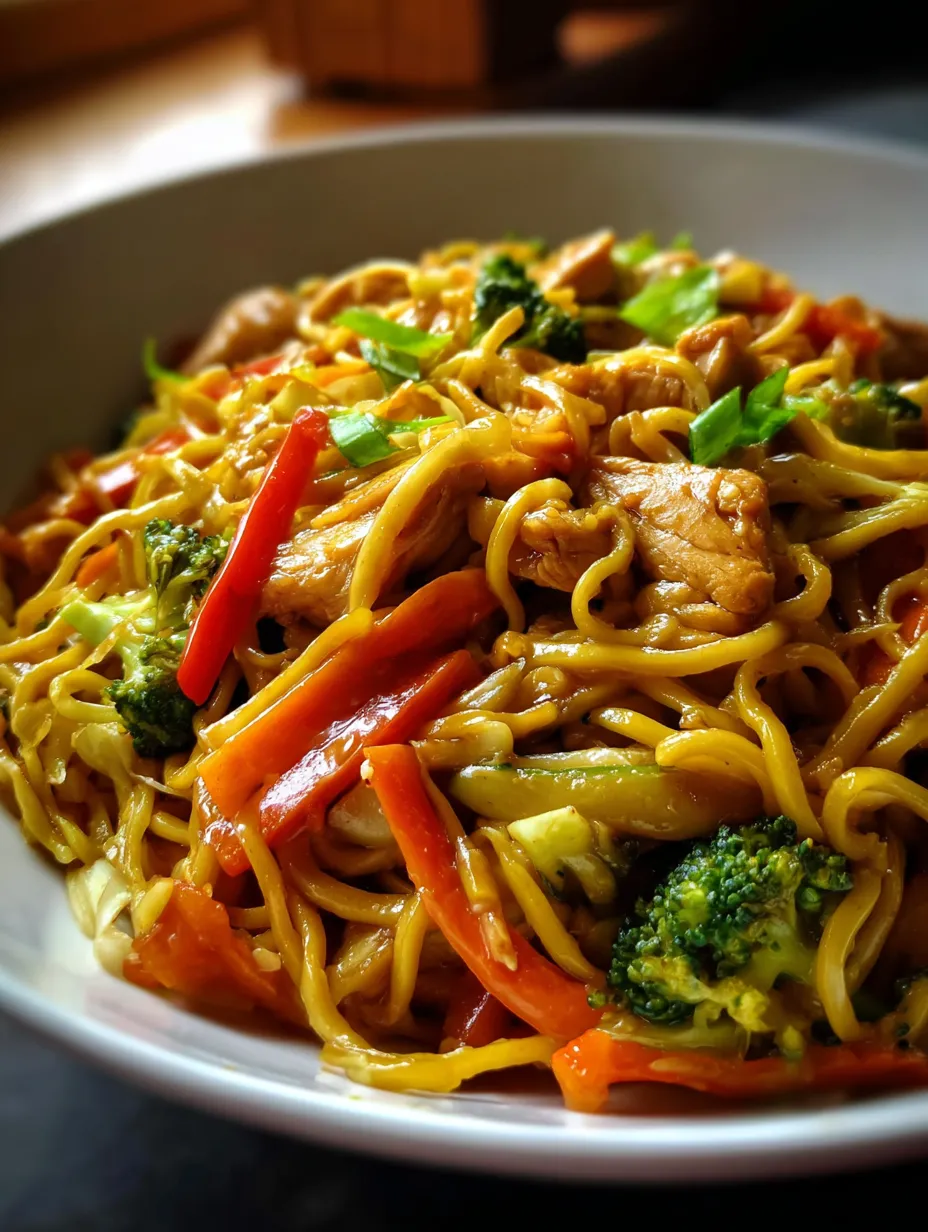Un bowl con fideos y verduras.