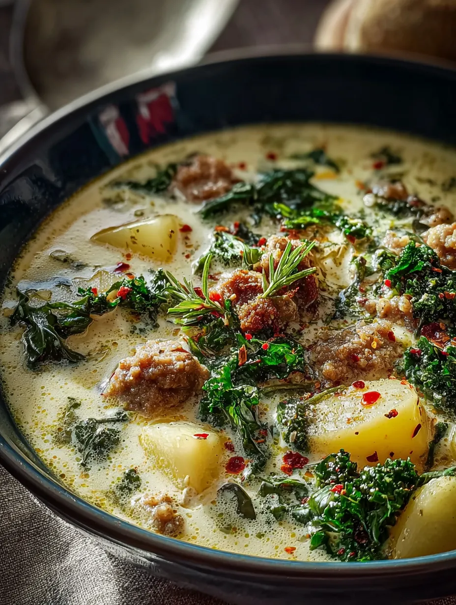 Un plato de sopa con carne y hojas verdes.