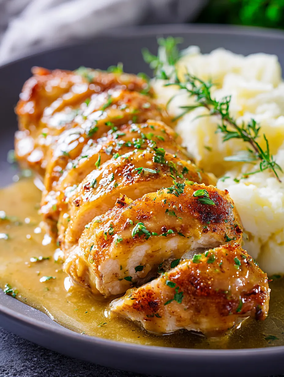 Un plato con pollo y papas.