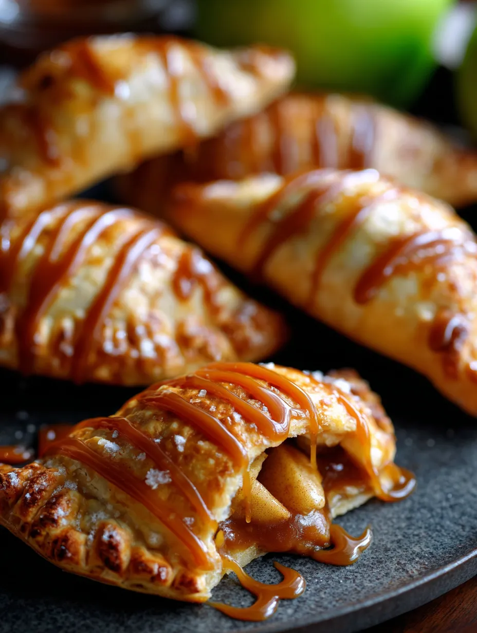 Empanada vista de cerca con caramelo encima.