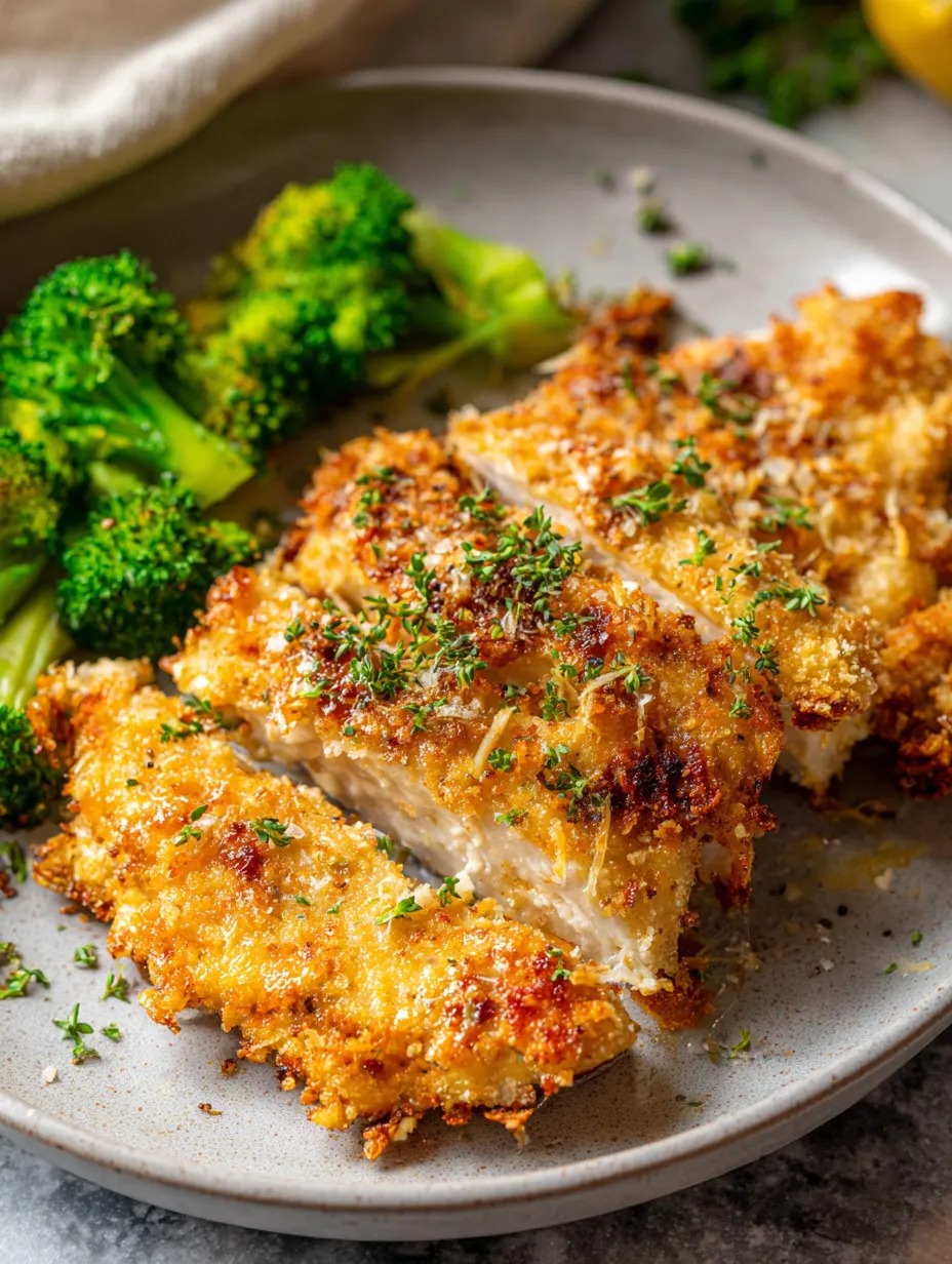 Un plato de pollo con brócoli.