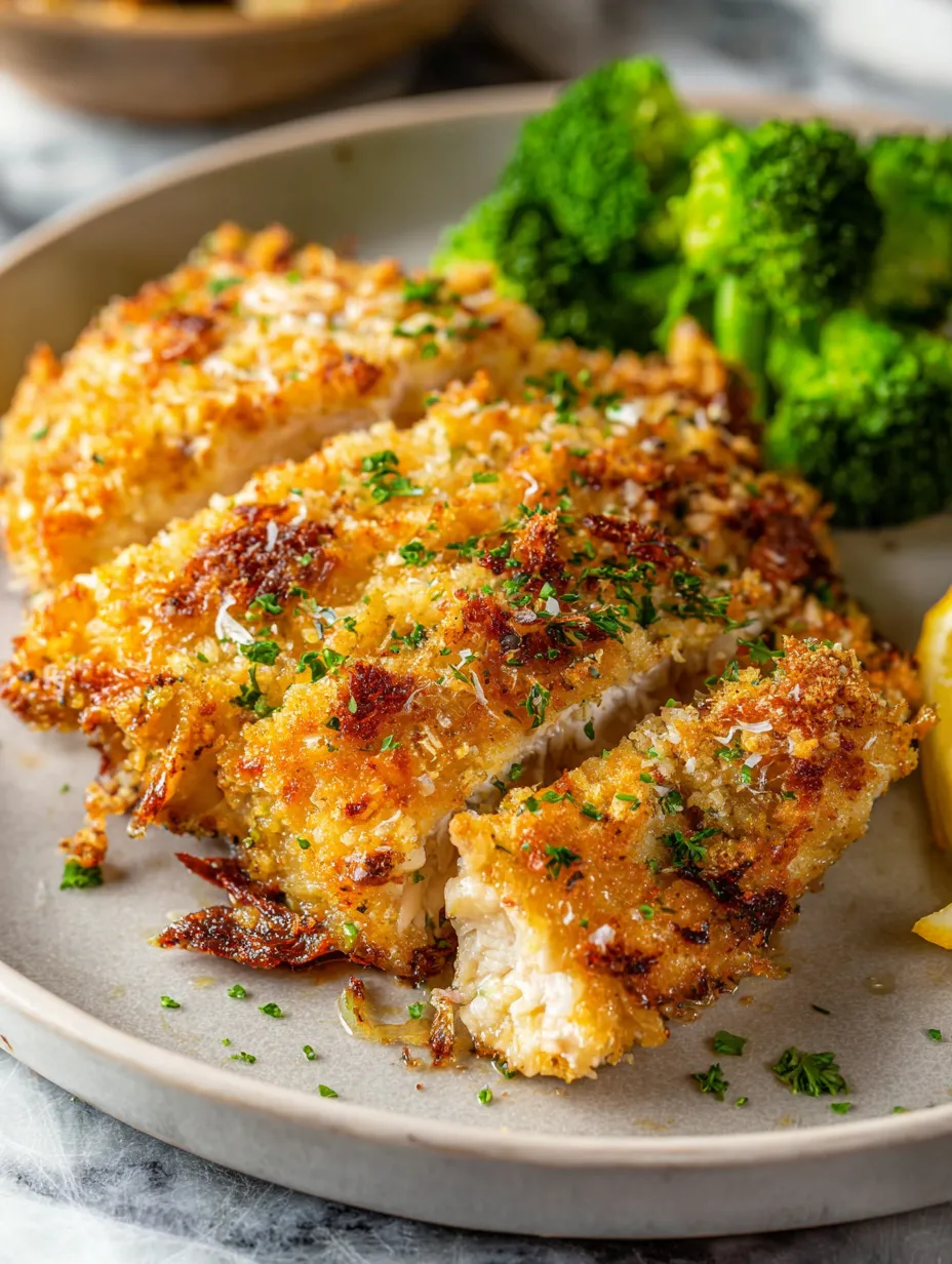 Un plato de pollo con brócoli.