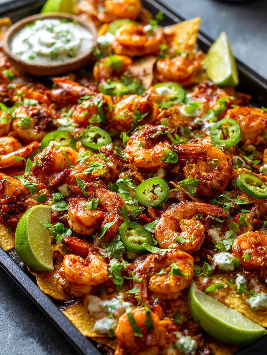 Charola con camarones y pimientos.