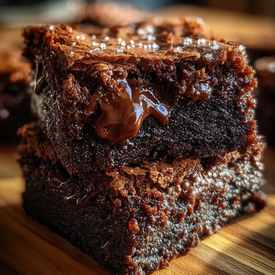 Detalle de un brownie de chocolate.