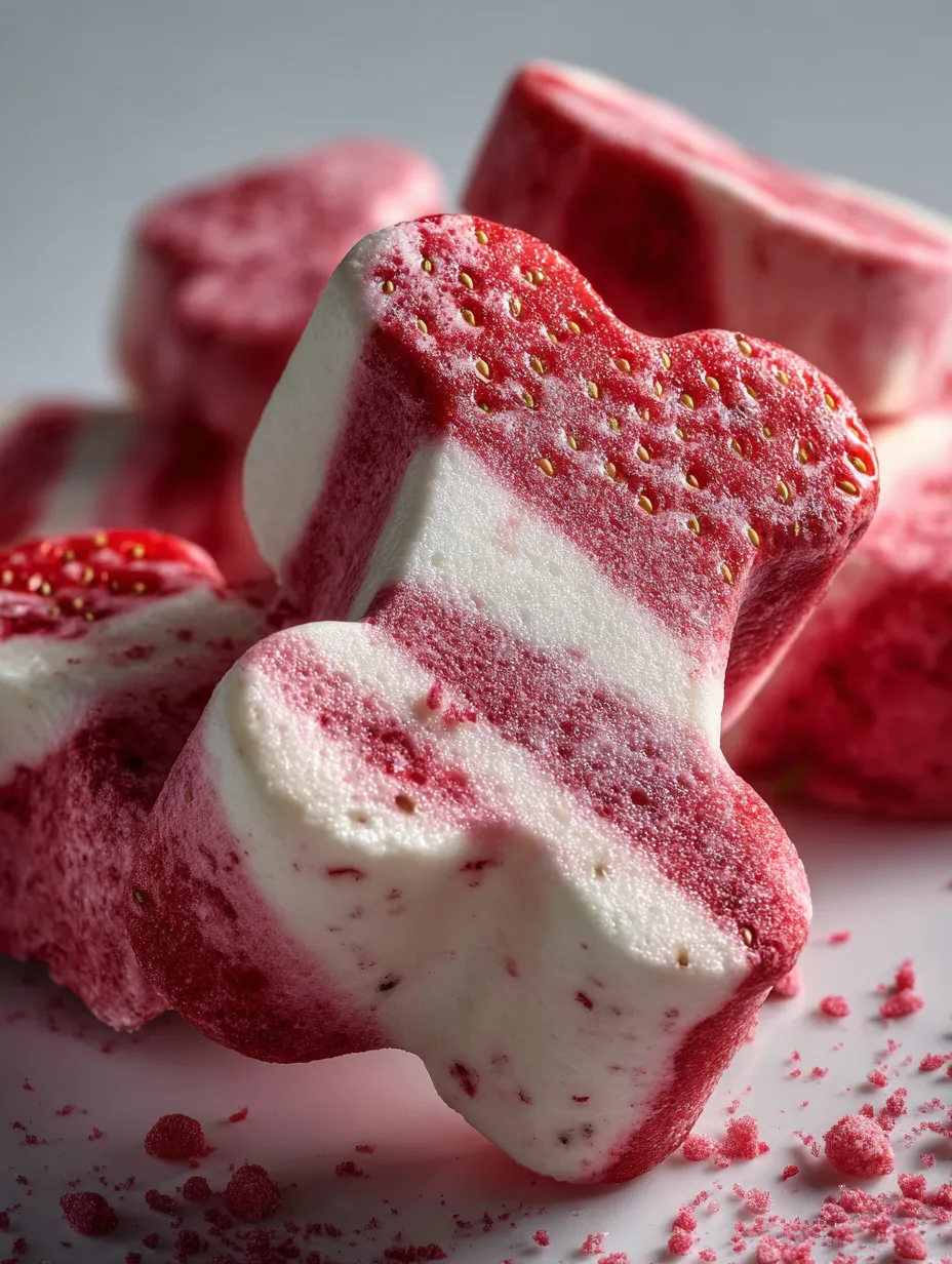 Un dulce rosa y blanco decorado con chispas doradas.