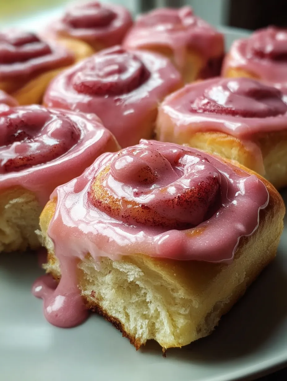 Un pastelito bañado con glaseado rosa y espiral de betabel.