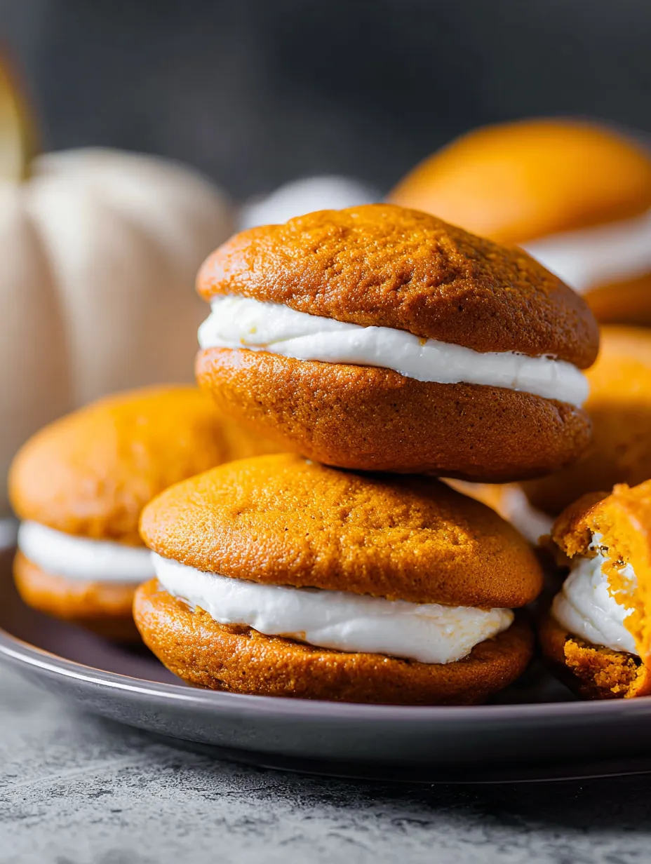 Un plato lleno de galletas naranjas con blanco.