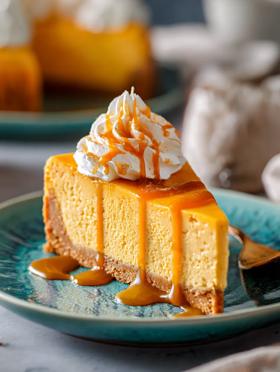 Una porción de pay de calabaza con crema batida.
