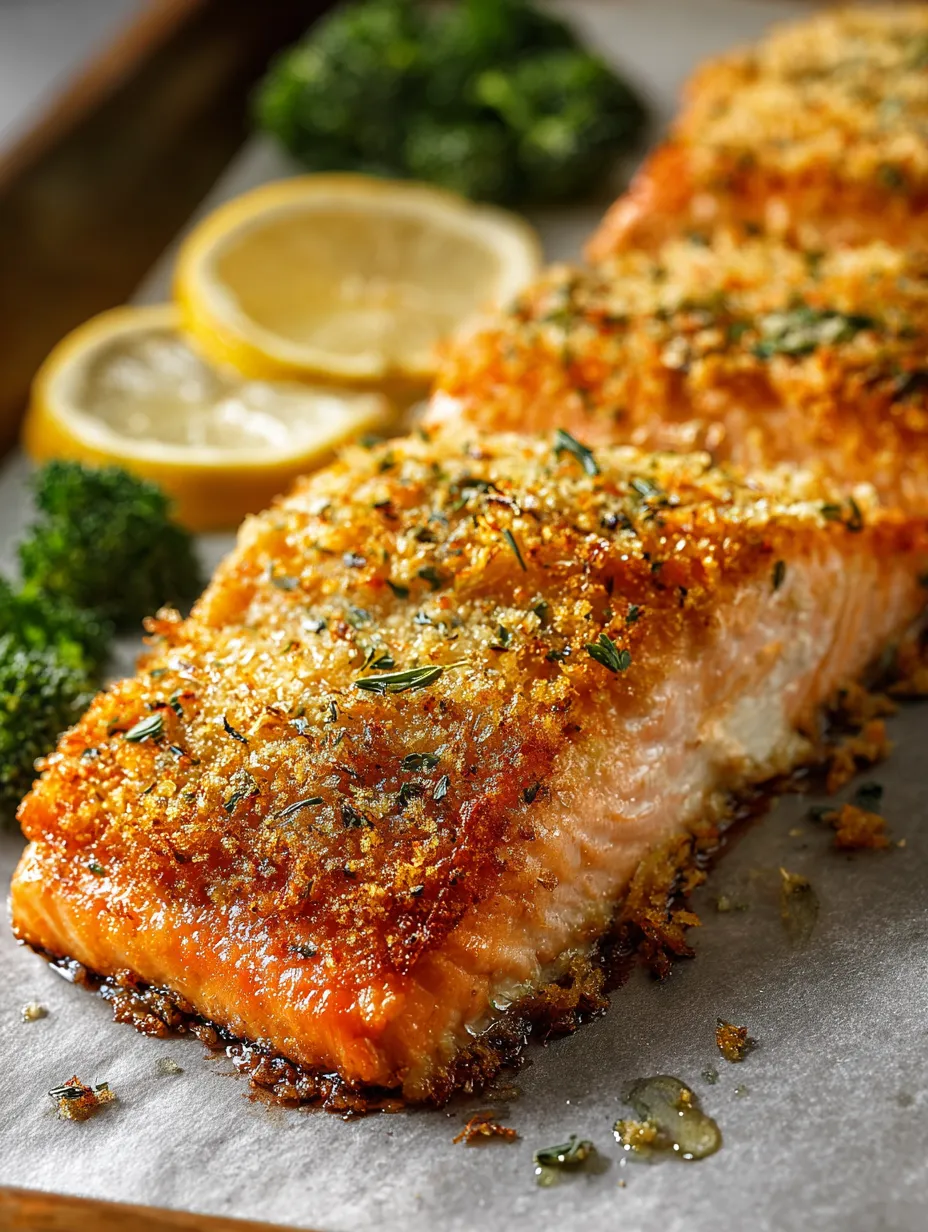 Un filete de salmón en un plato con cebollas y limón como decoración.