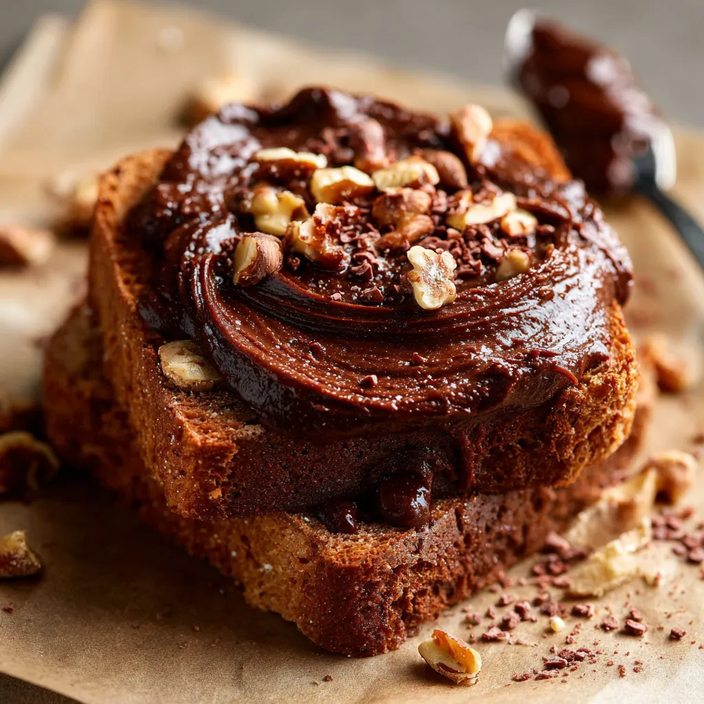 Bola de chocolate con nueces encima de una tela.