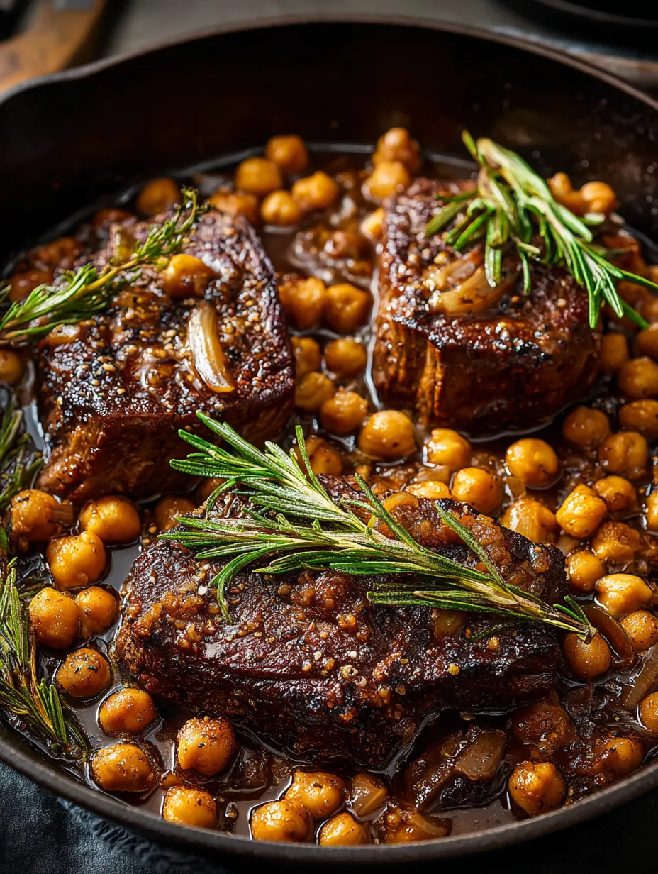 Un bol con carne de res, legumbres tostadas y especias.