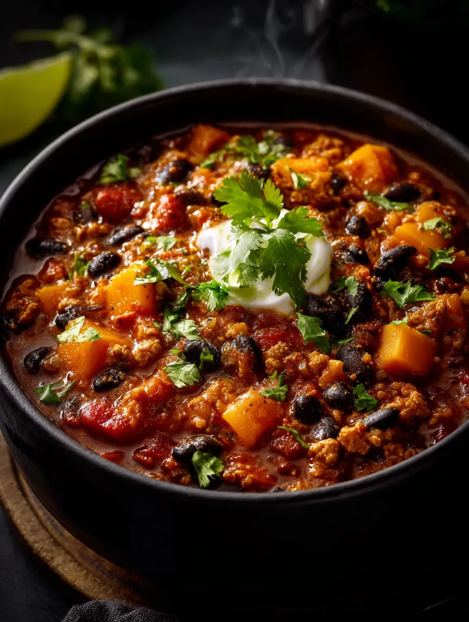 Un bol negro con patatas, cebollas, tomates, pimientos, cilantro y otros ingredientes.