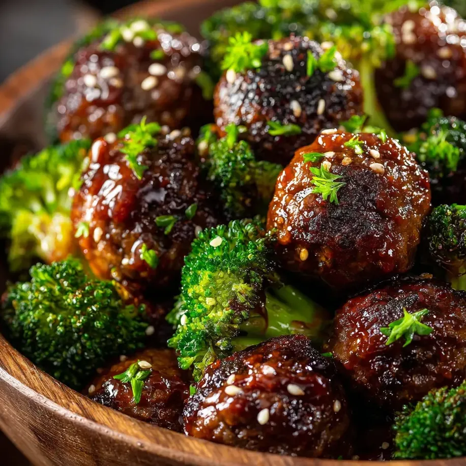 Cuenco de madera con carne, verduras y especias.