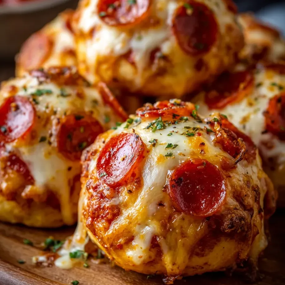 Unas bolitas de pepperoni sobre la mesa.