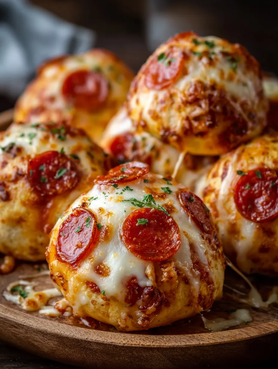 Seis bolitas de pepperoni en un plato.