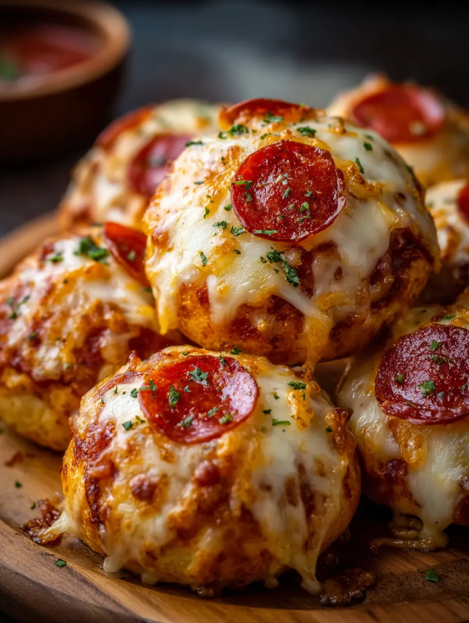 Seis bolitas de pepperoni en un plato.